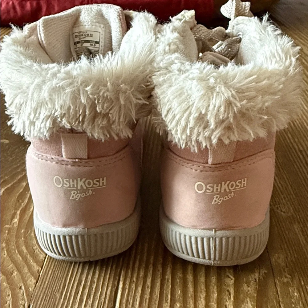 Oshkosh pink toddler girl boots with faux fur accent size 10